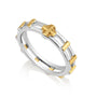 Two-tone Jerusalem Cross rosary ring with gold-plated bars by Marina Jewelry