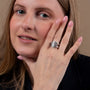 Saint Benedict medal split-band ring in 925 sterling silver by Marina Jewelry