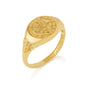 Saint Benedict gold-plated oval signet ring in 925 sterling silver by Marina Jewelry