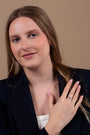 Open heart and cross ring in 925 sterling silver by Marina Jewelry
