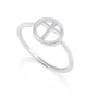Circle cross ring in 925 sterling silver by Marina Jewelry