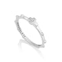 Single CZ Star Cross Rosary Band Ring, Sterling Silver