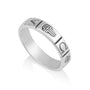 Alpha and Omega cross band ring in 925 sterling silver with IC XC NIKA, by Marina Jewelry