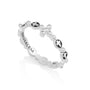 Oval Cross Bead Eternity Rosary Band Ring, Sterling Silver