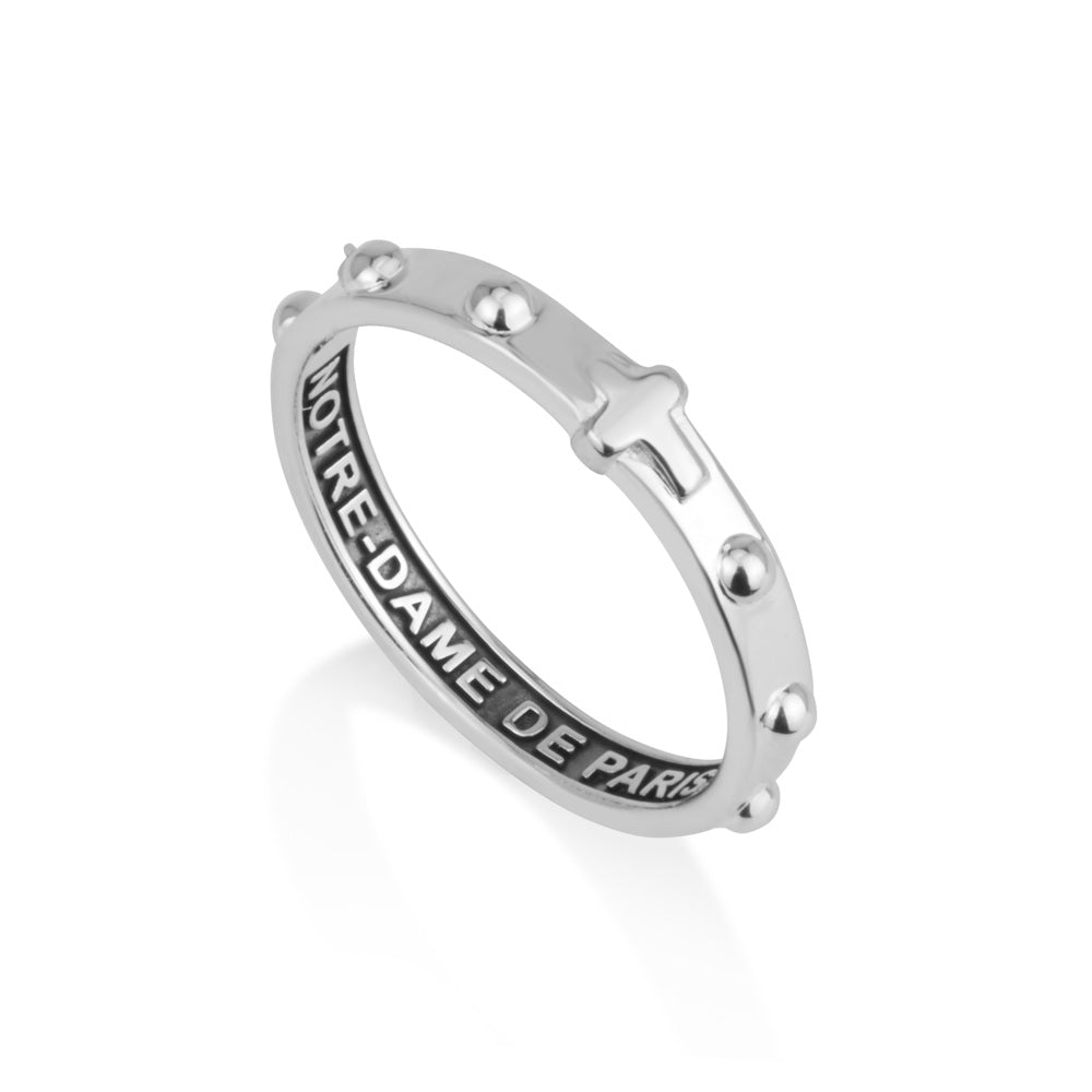 Notre-Dame de Paris Rosary Band Ring, Sterling Silver