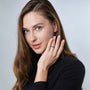 Eilat Stone Inlay Band Ring in 925 Sterling Silver – shown worn