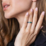 Eilat Stone Inlay Band Ring in 925 Sterling Silver – shown worn