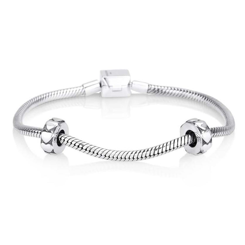 Hearts Stopper Charm in 925 Sterling Silver, Oxidized