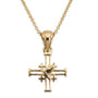 14K gold openwork Jerusalem Cross pendant with dove by Marina Jewelry