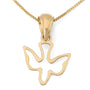 14K gold open outline Holy Spirit dove pendant by Marina Jewelry