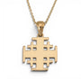 Polished 14K gold Jerusalem Cross pendant by Marina Jewelry