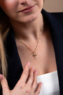 Cross with Dove Pendant in 14K Gold, Textured Cross, view 3 by Marina Jewelry