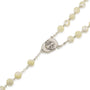 Mother of pearl glass rosary with ornate crucifix by Marina Jewelry
