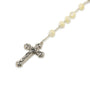 Mother of pearl glass rosary with ornate crucifix by Marina Jewelry