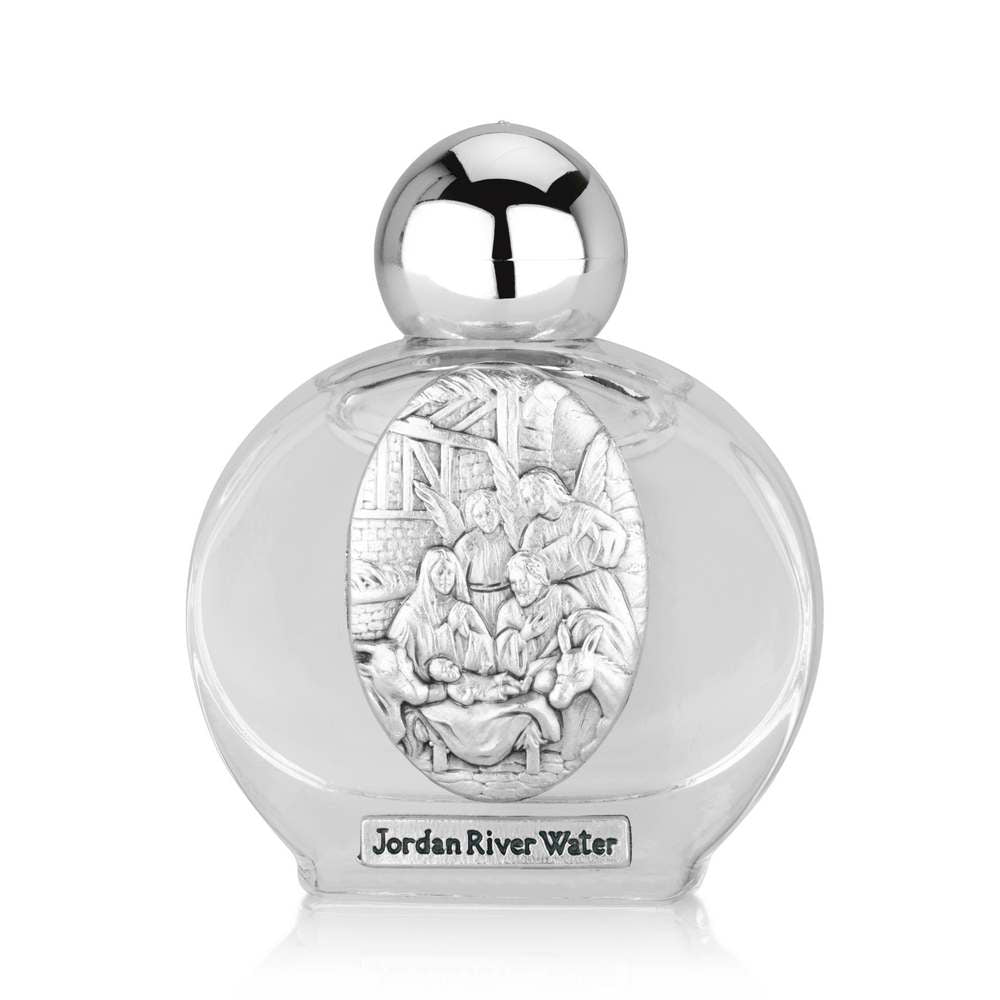 Nativity Holy Water Bottle with Jordan River Water by Marina Jewelry