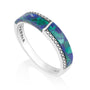 Milgrain Eilat Stone Band Ring in 925 Sterling Silver by Marina Jewelry