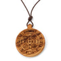 Saint Benedict Medal Pendant Necklace in Olive Wood by Marina Jewelry (view 3)