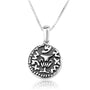 Grape Leaf Coin Pendant Necklace in 925 Sterling Silver, Oxidized – back view