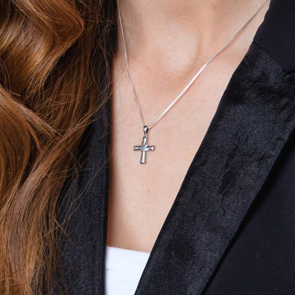 Vintage Sterling Silver Catholic Cross Holy Dove Necklace 26 Inch AB12 -  Etsy