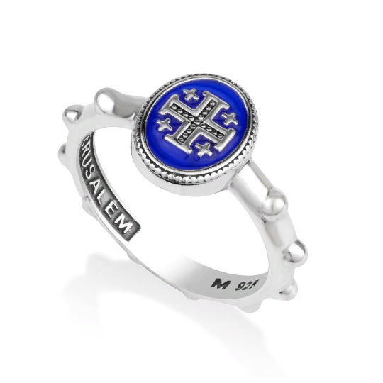 Venerare Crucifixion Rosary Ring Silver Oxidized Double Sided Single Ring |Amazon.com